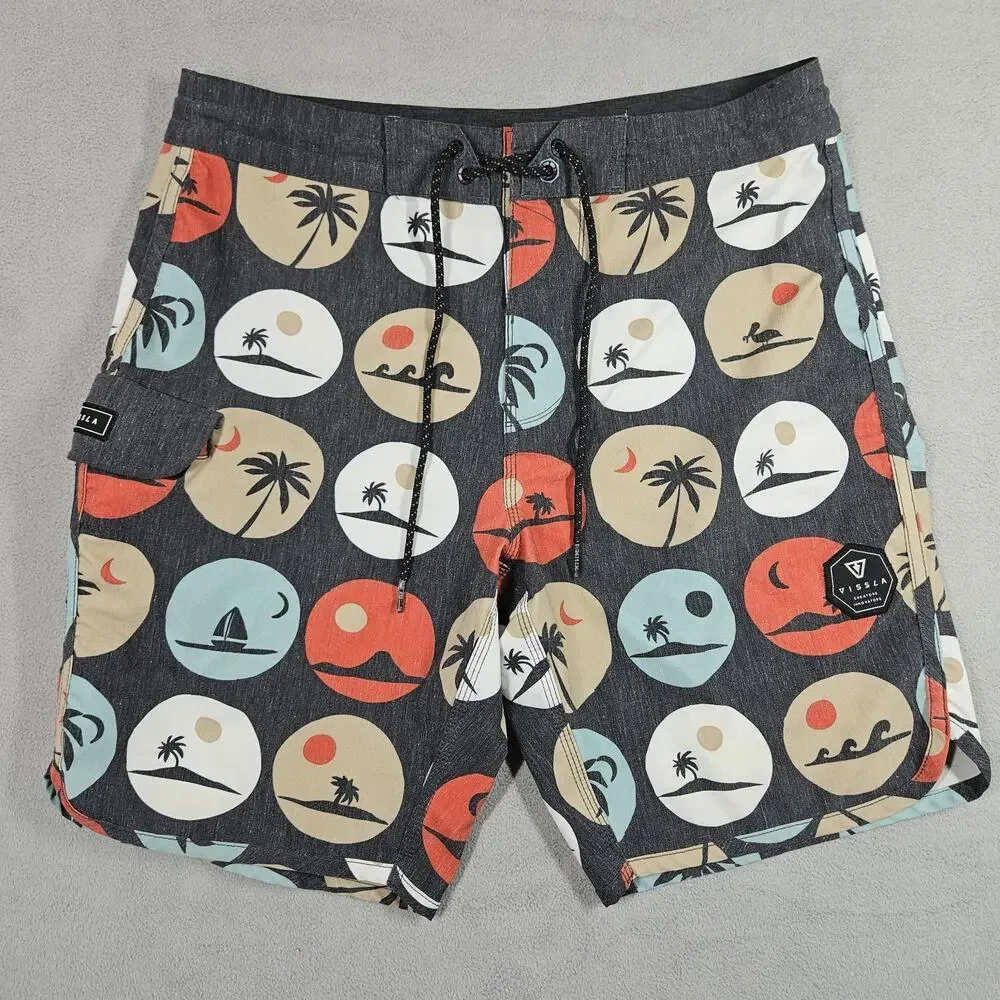 Vissla Board Shorts Mens 30 Upcycle Palm Tropical Trunks‎ Stretch Surf Hoffman